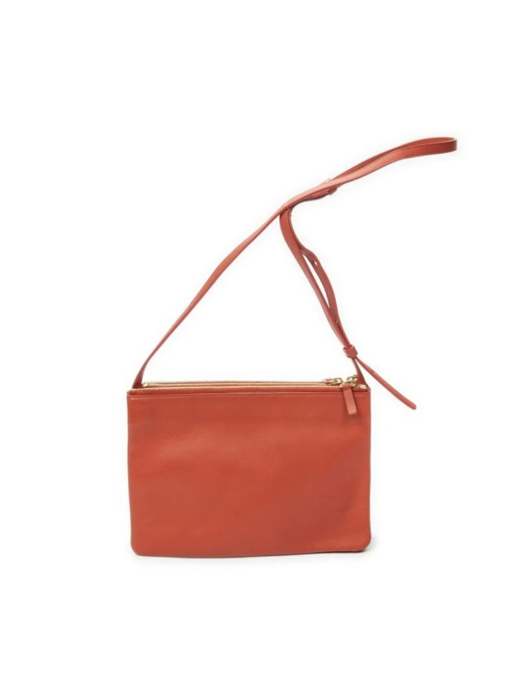 Celine Large Trio Crossbody Orange Calfskin Leather
